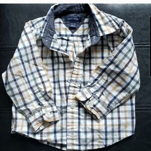 Tommy Hilfiger plaid long sleeves shirt 6-9 months